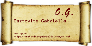 Osztovits Gabriella névjegykártya